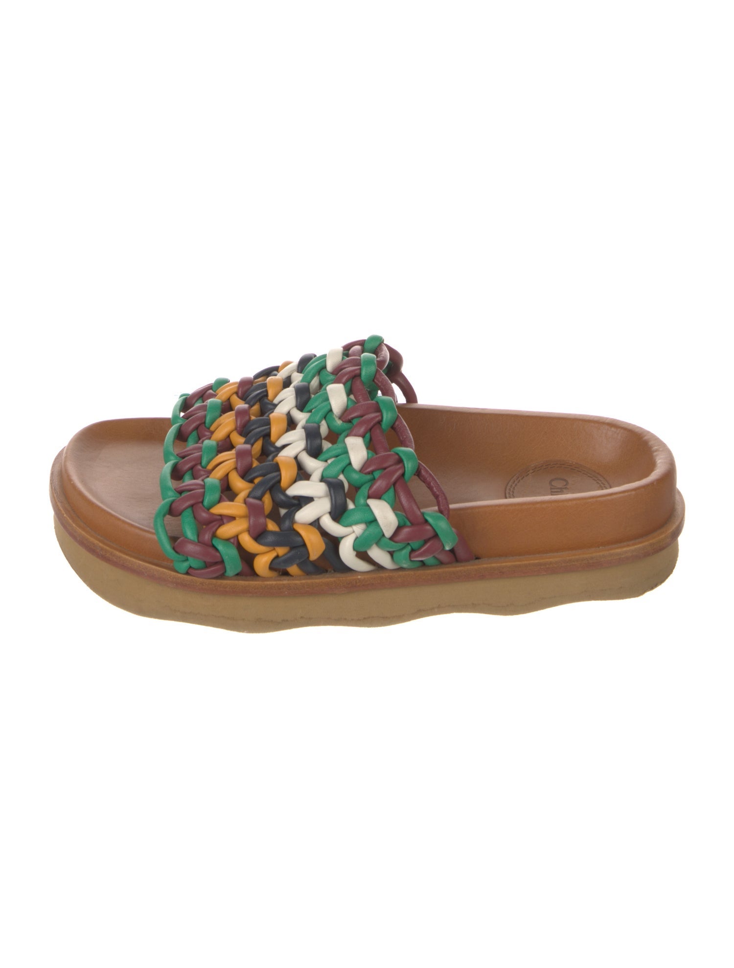 Chloé Leather Animal Print Slides