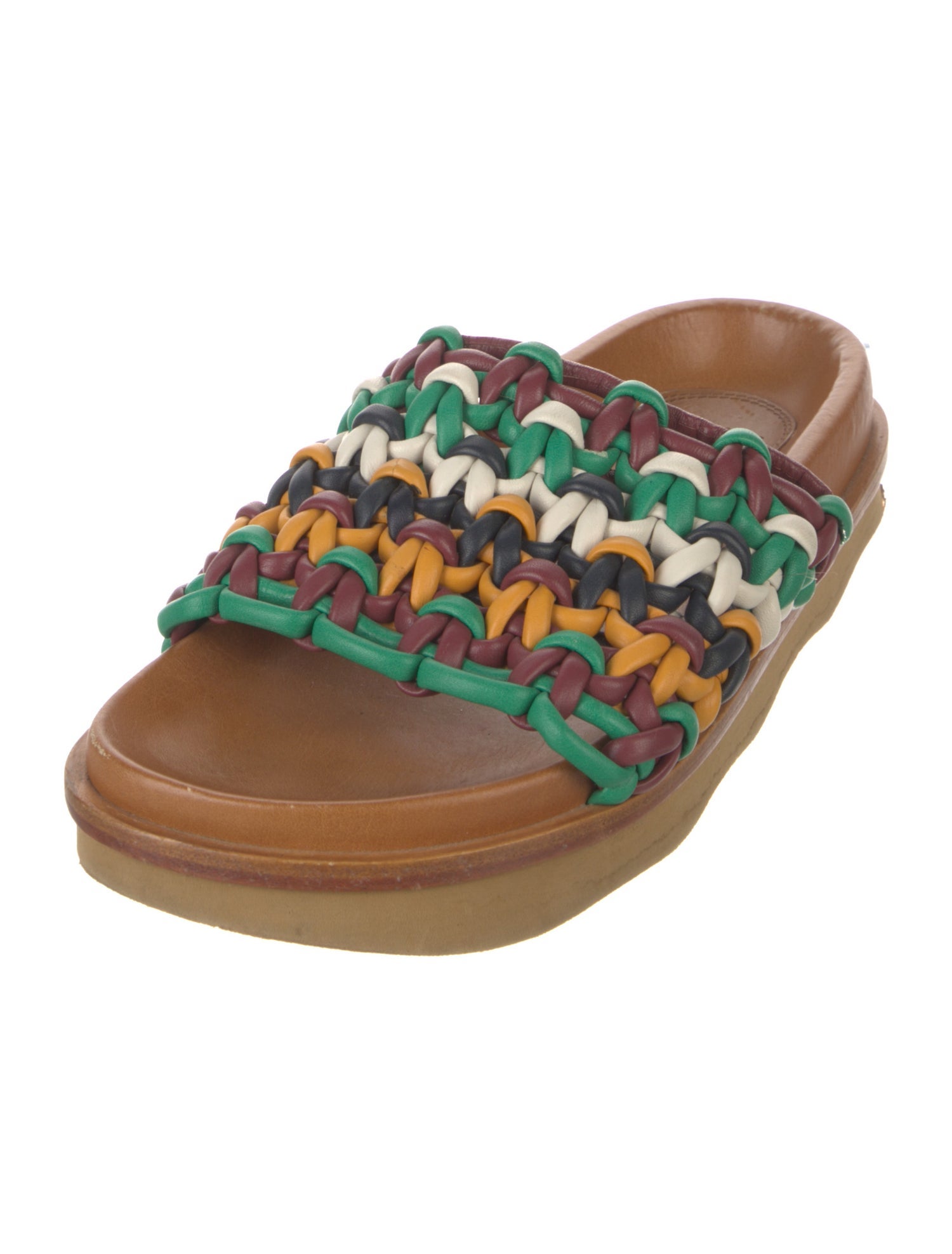 Chloé Leather Animal Print Slides