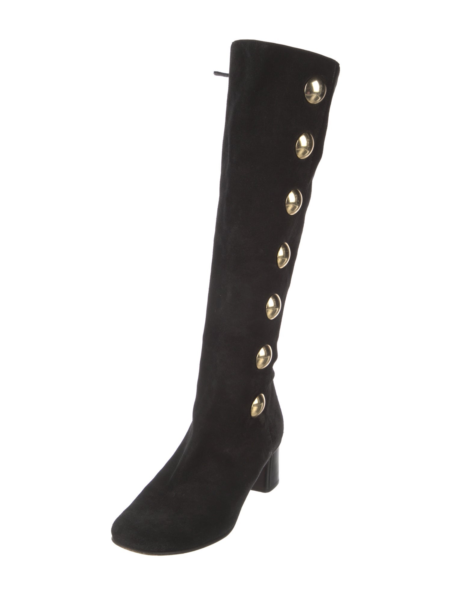 Chloé Suede Studded Accents Riding Boots