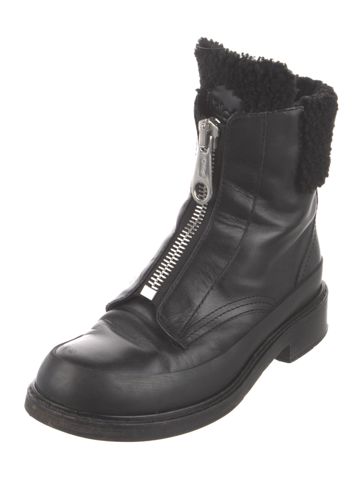 Chloé Leather Combat Boots
