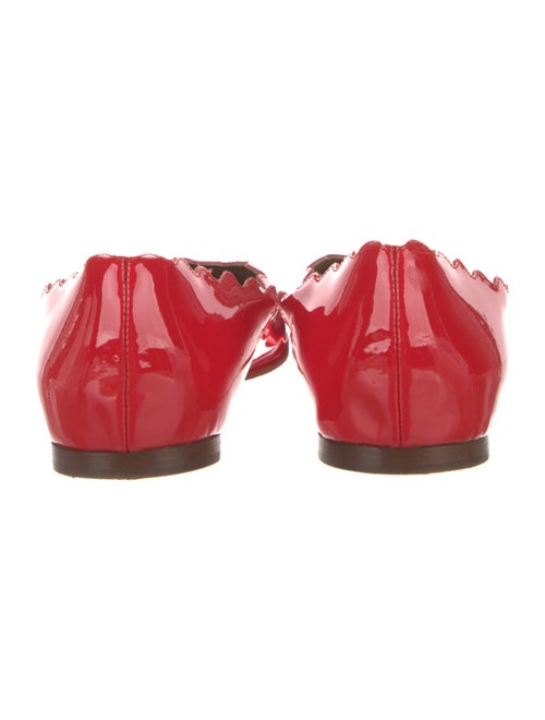 Chloé Patent Leather Scalloped Accent Flats