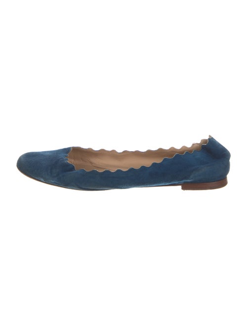 Chloé Suede Scalloped Accent Ballet Flats