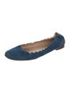 Chloé Suede Scalloped Accent Ballet Flats