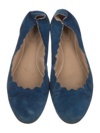 Chloé Suede Scalloped Accent Ballet Flats