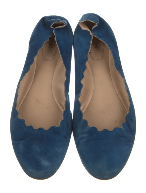 Chloé Suede Scalloped Accent Ballet Flats