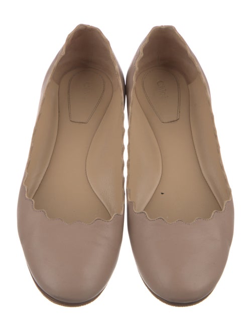 Chloé Leather Scalloped Accent Ballet Flats