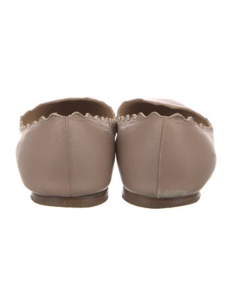 Chloé Leather Scalloped Accent Ballet Flats