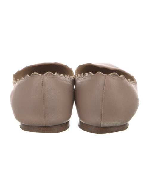 Chloé Leather Scalloped Accent Ballet Flats