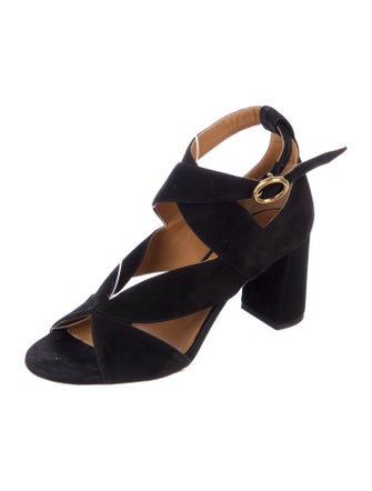 Chloé Suede Cutout Accent Slingback Sandals