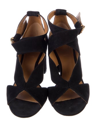 Chloé Suede Cutout Accent Slingback Sandals
