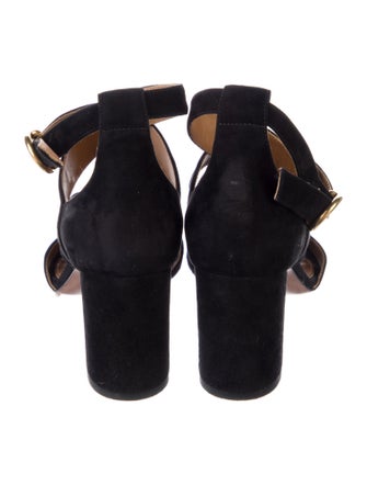 Chloé Suede Cutout Accent Slingback Sandals