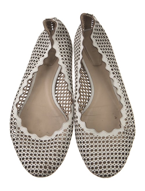 Chloé Leather Lasercut Accents Ballet Flats