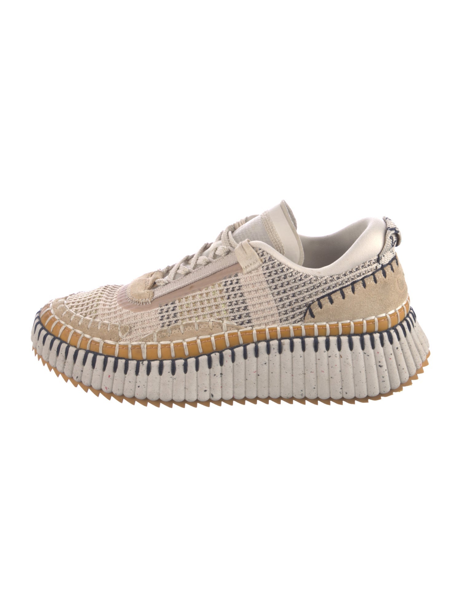 Chloé Patterned Whipstitch Trim Sneakers