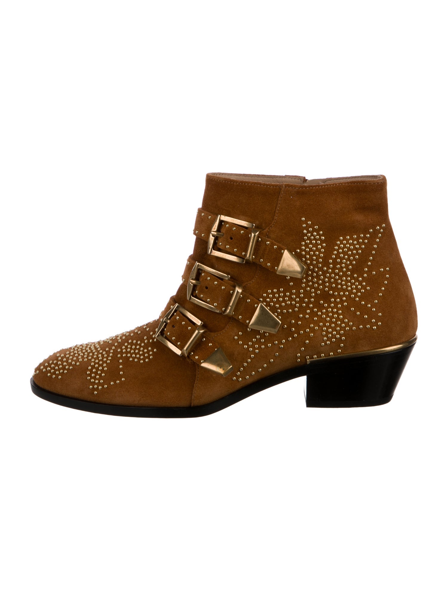 Chloé Suede Studded Accents Boots