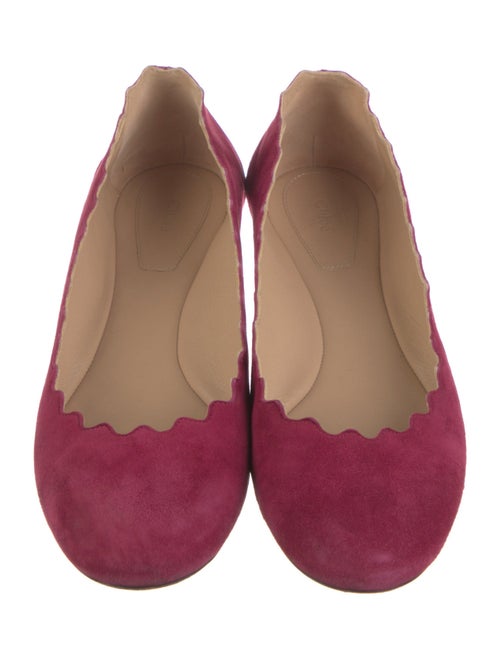 Chloé Suede Scalloped Accent Flats