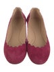 Chloé Suede Scalloped Accent Flats