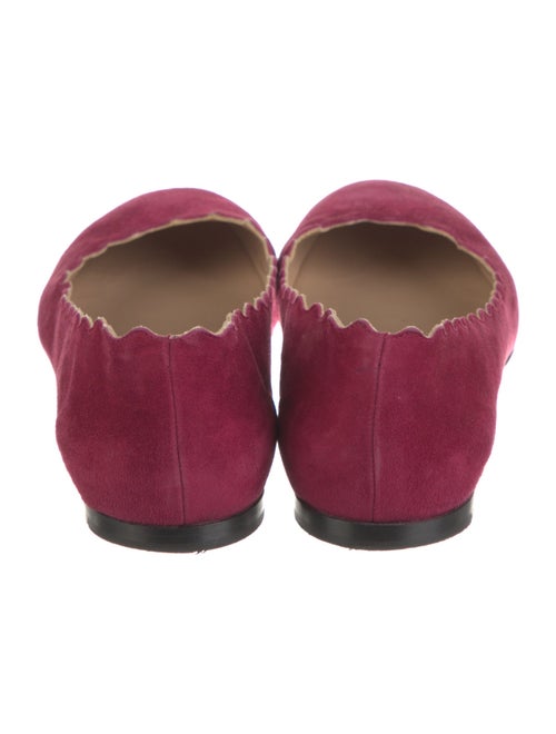 Chloé Suede Scalloped Accent Flats