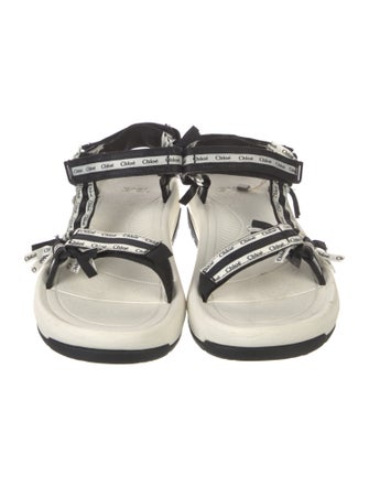 Chloé Graphic Print Bow Accents Sandals