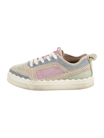 Chloé Leather Colorblock Pattern Sneakers