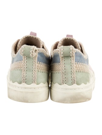 Chloé Leather Colorblock Pattern Sneakers