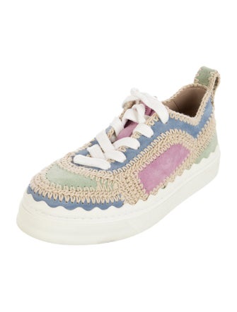 Chloé Leather Colorblock Pattern Sneakers