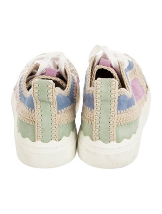 Chloé Leather Colorblock Pattern Sneakers
