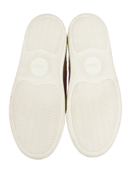 Chloé Leather Colorblock Pattern Sneakers