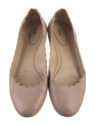 Chloé Leather Scalloped Accent Ballet Flats