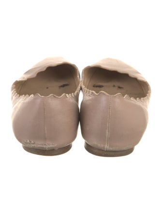 Chloé Leather Scalloped Accent Ballet Flats