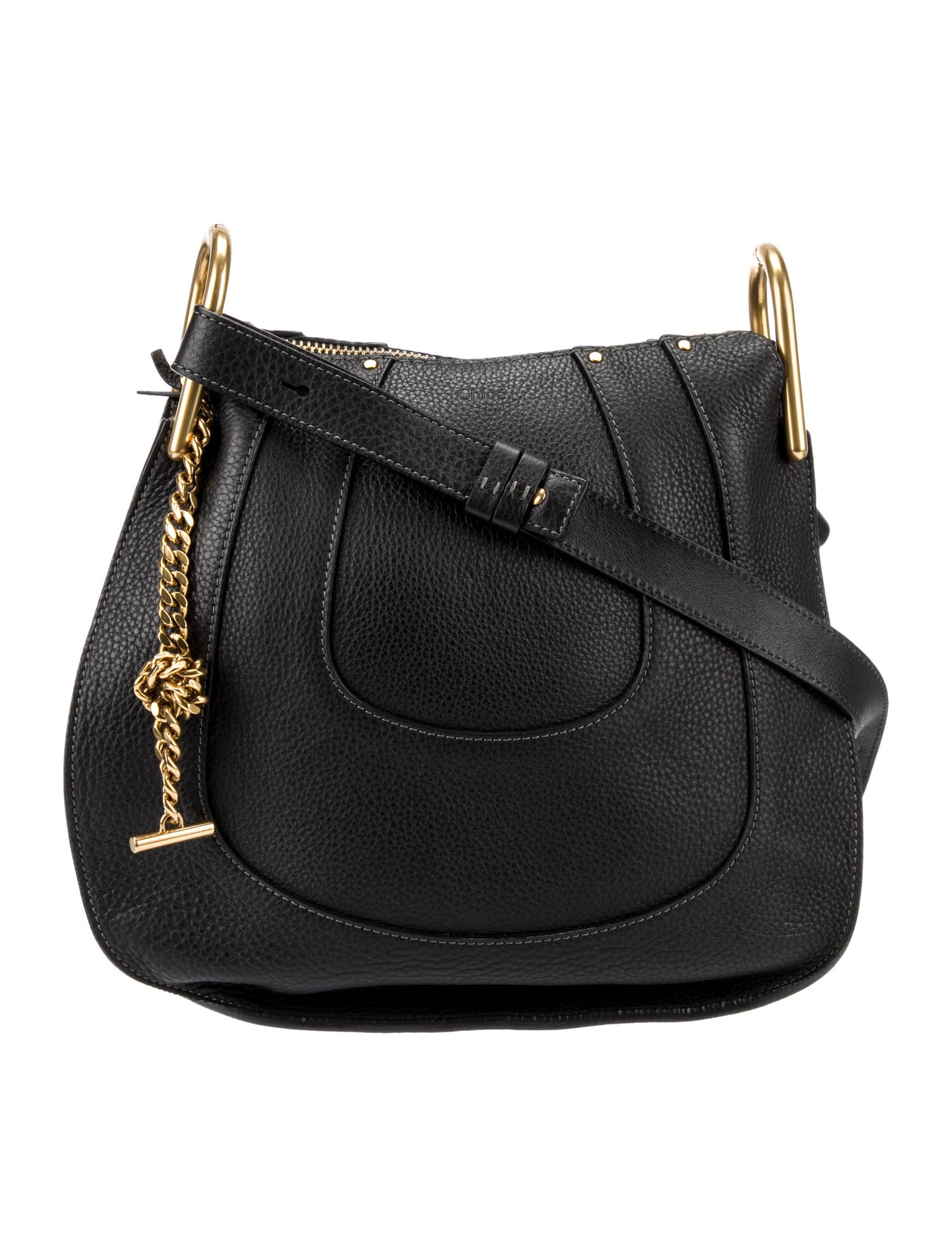 Chloé Leather Chloe Black Pebbled Leather Hayley Small