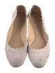 Chloé Suede Scalloped Accent Ballet Flats
