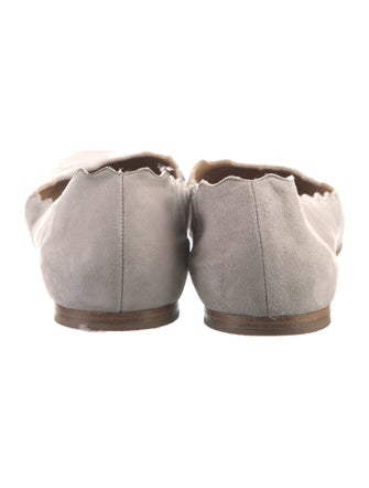 Chloé Suede Scalloped Accent Ballet Flats