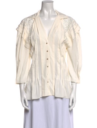 Chloé Three-Quarter Sleeve Button-Up Top