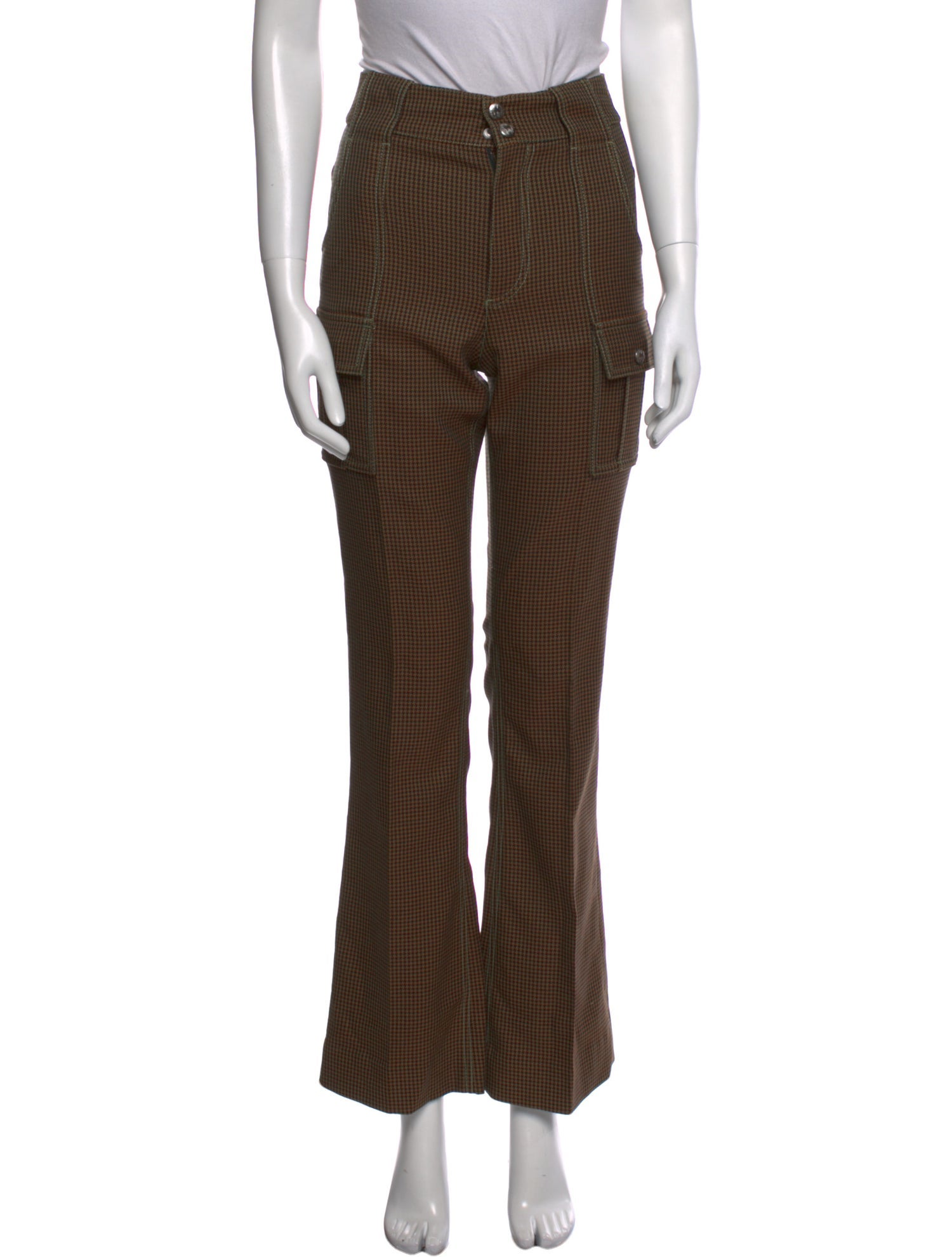 Chloé Plaid Print Wide Leg Pants