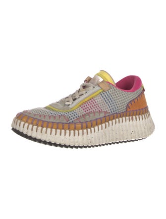 Chloé Colorblock Pattern Whipstitch Trim Sneakers
