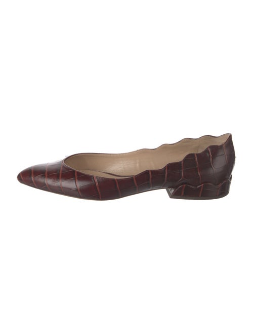 Chloé Leather Scalloped Accent Ballet Flats