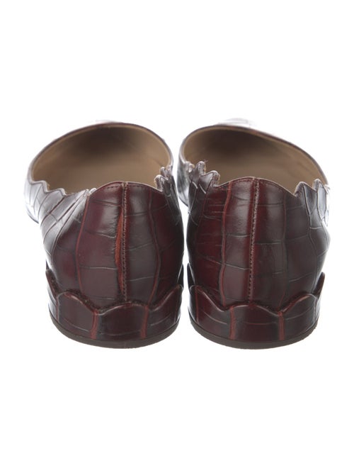 Chloé Leather Scalloped Accent Ballet Flats