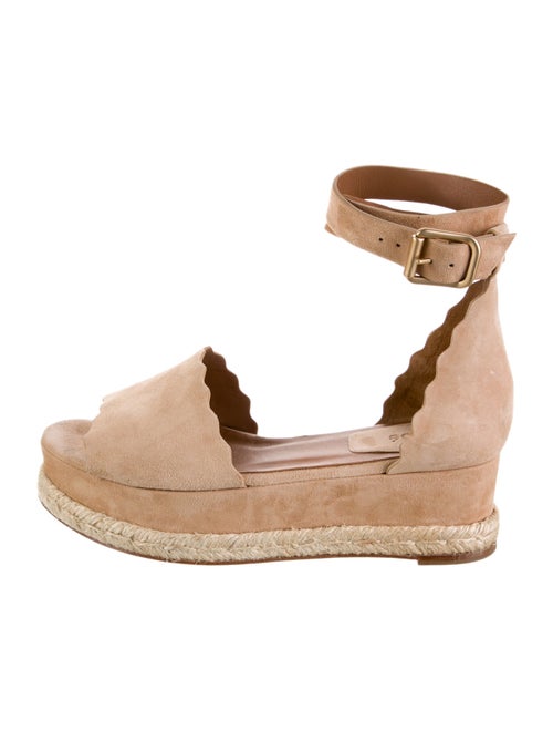 Chloé Suede Scalloped Accent Espadrilles