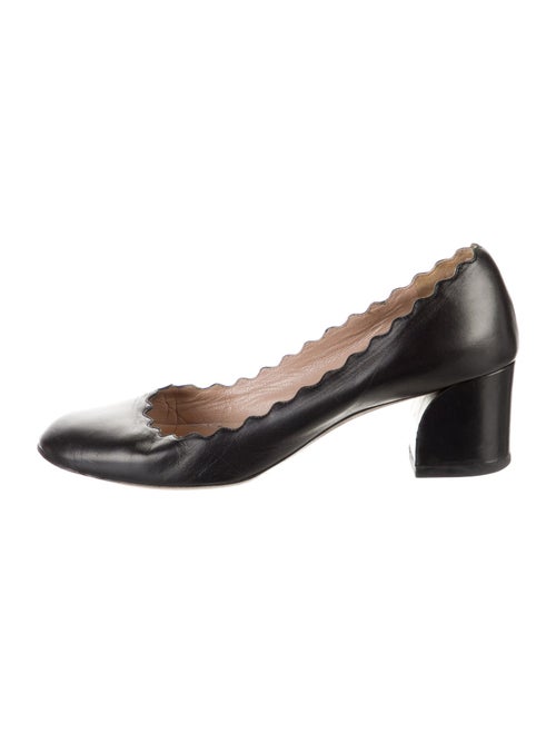 Chloé Leather Scalloped Accent Pumps