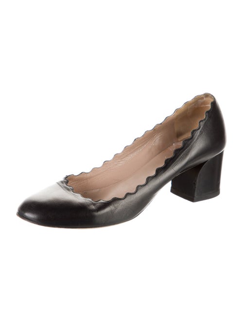 Chloé Leather Scalloped Accent Pumps