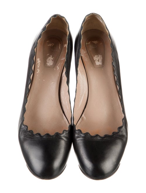 Chloé Leather Scalloped Accent Pumps