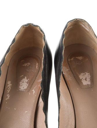 Chloé Leather Scalloped Accent Pumps