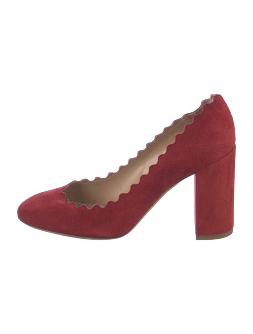 Chloé Suede Scalloped Accent Pumps