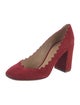 Chloé Suede Scalloped Accent Pumps