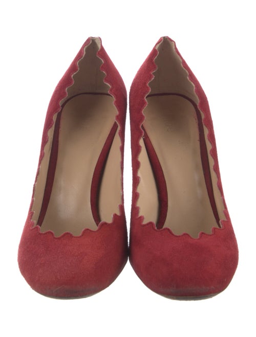 Chloé Suede Scalloped Accent Pumps