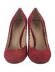 Chloé Suede Scalloped Accent Pumps