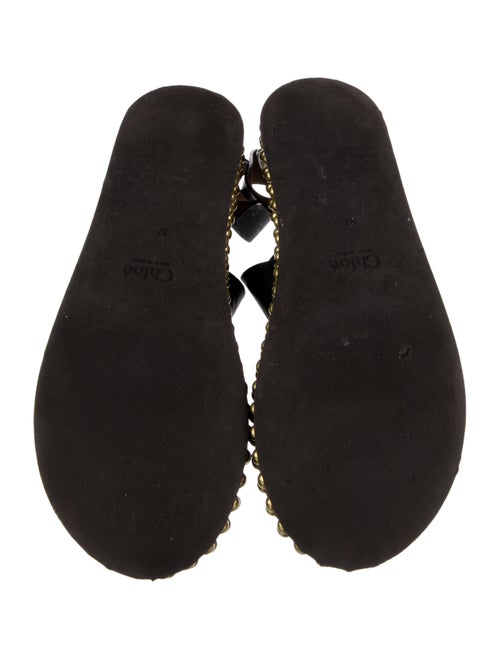 Chloé Leather Studded Accents Slingback Sandals