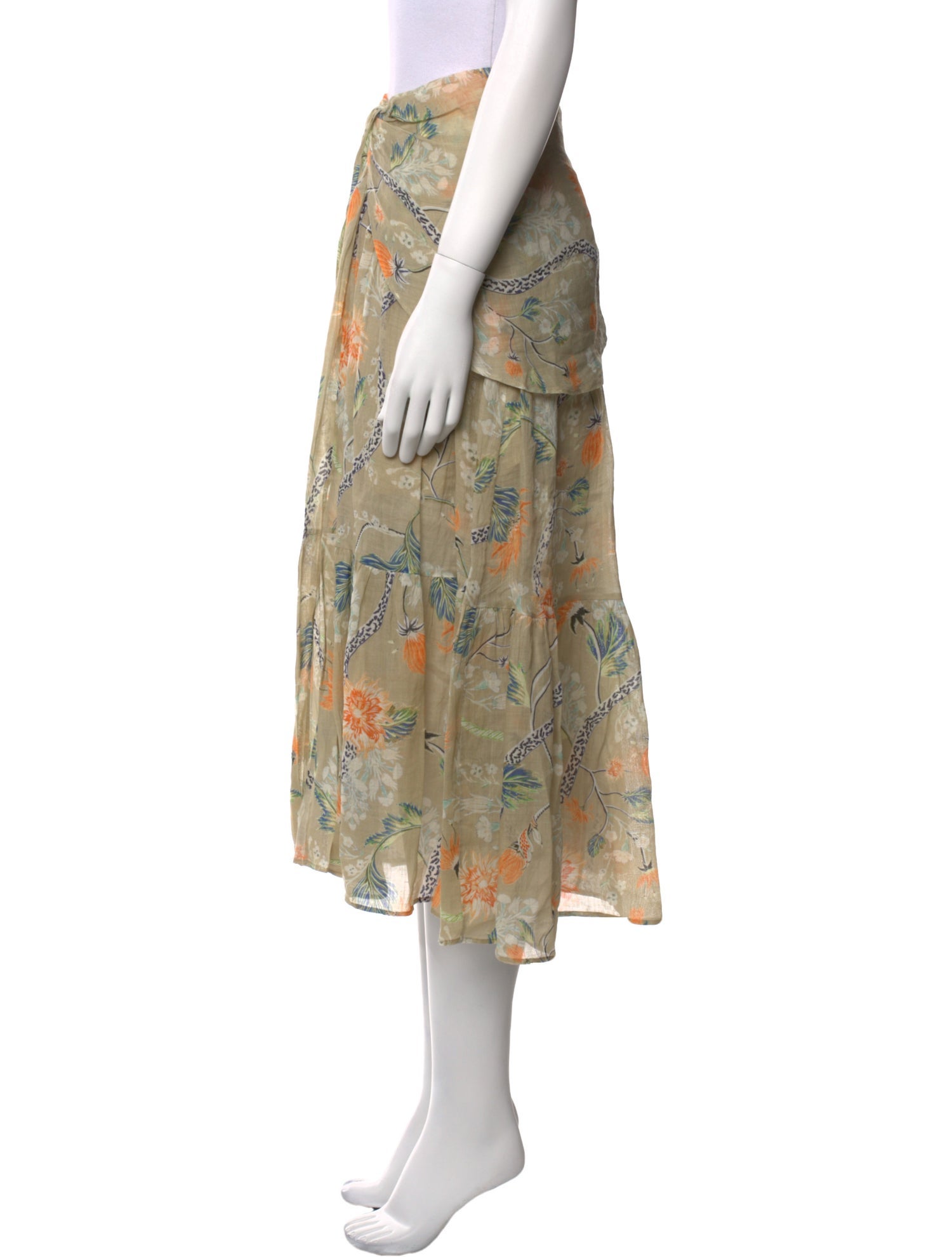 Chloé Floral Print Midi Length Skirt