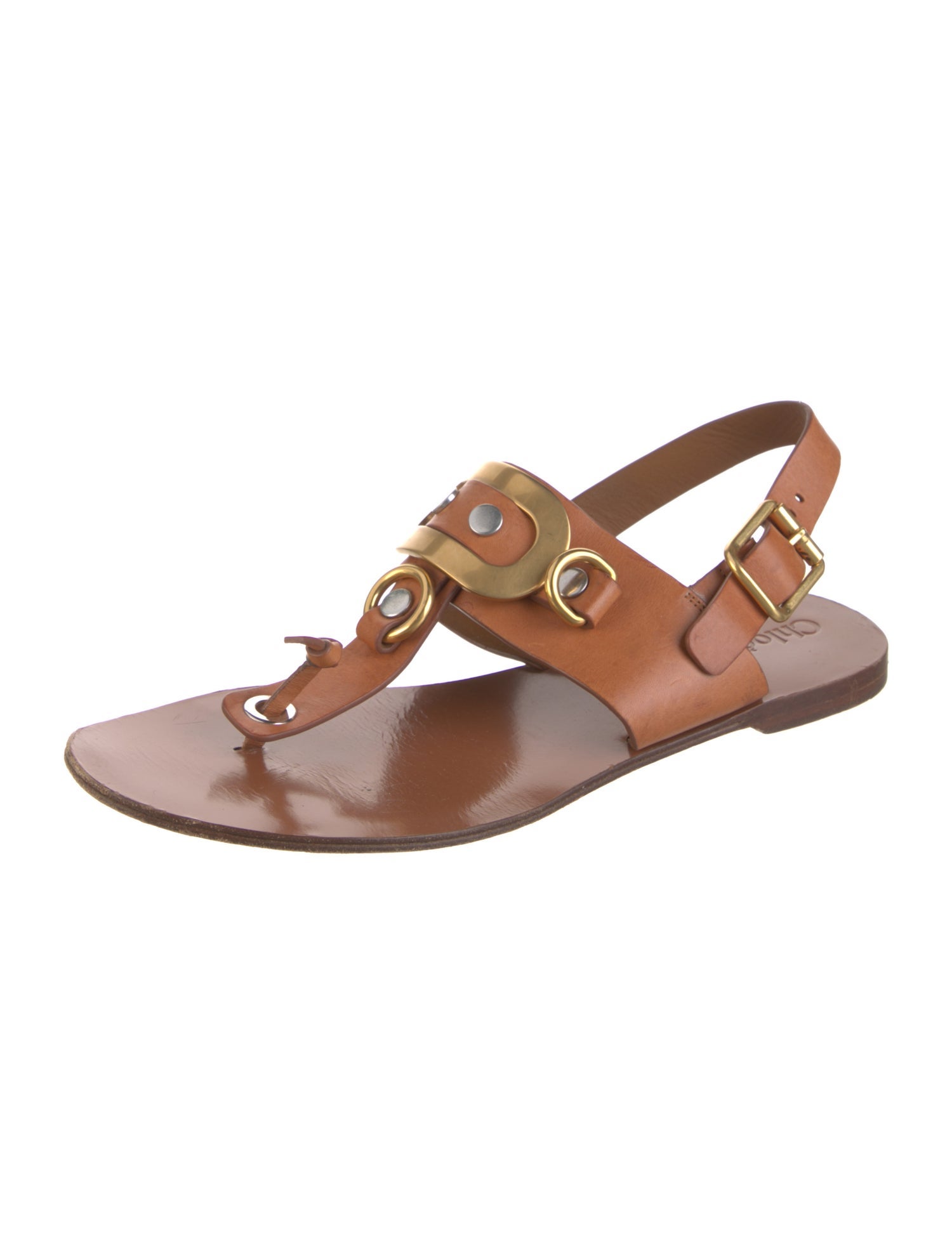 Chloé Leather T-Strap Sandals