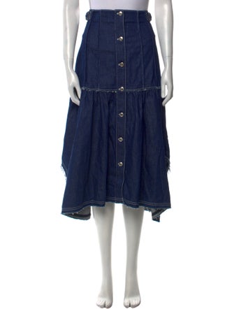 Chloé Raw-Edge Trim Midi Length Skirt